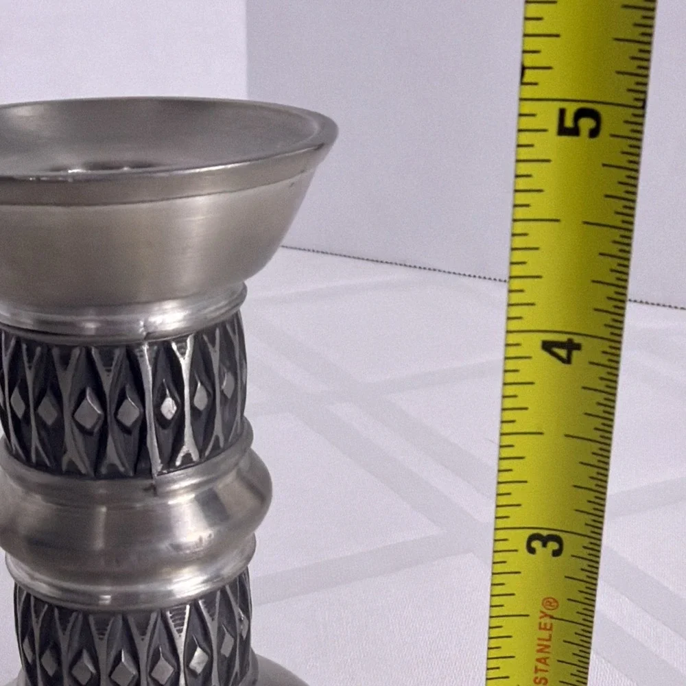 Vintage Set of 3 Måstad Norway Silver Pewter Taper Candlestick Candle Holders